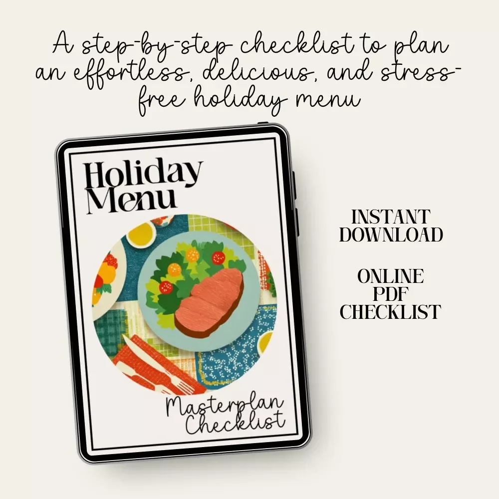 Holiday Menu Masterplan Checklist | Printable Holiday Menu Planner | How to plan a holiday season menu | Festive Meal Prep Guide for Stress-Free Hosting
