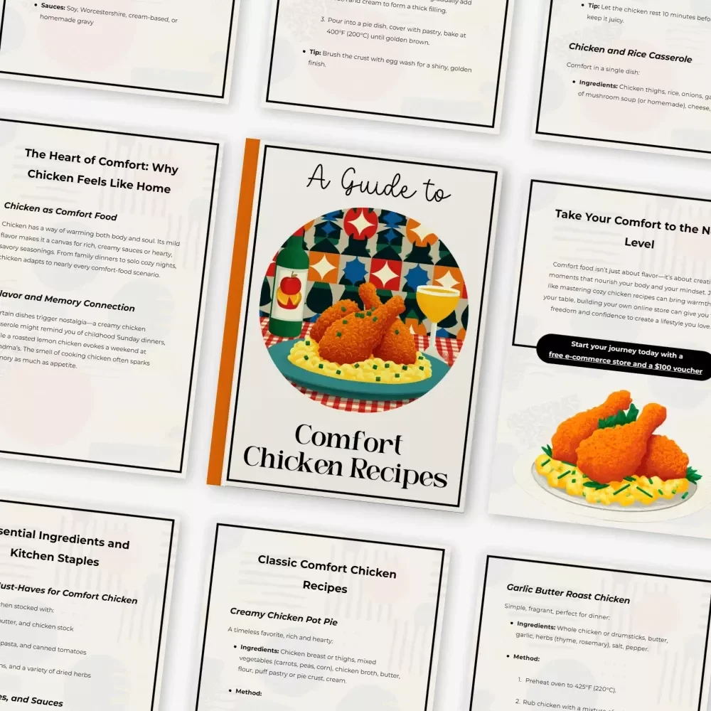 A Guide to Comfort Chicken Recipes | Cozy Digital Cookbook for Home Cooks | Easy Comfort Chicken Recipes eBook for Delicious Everyday Meals