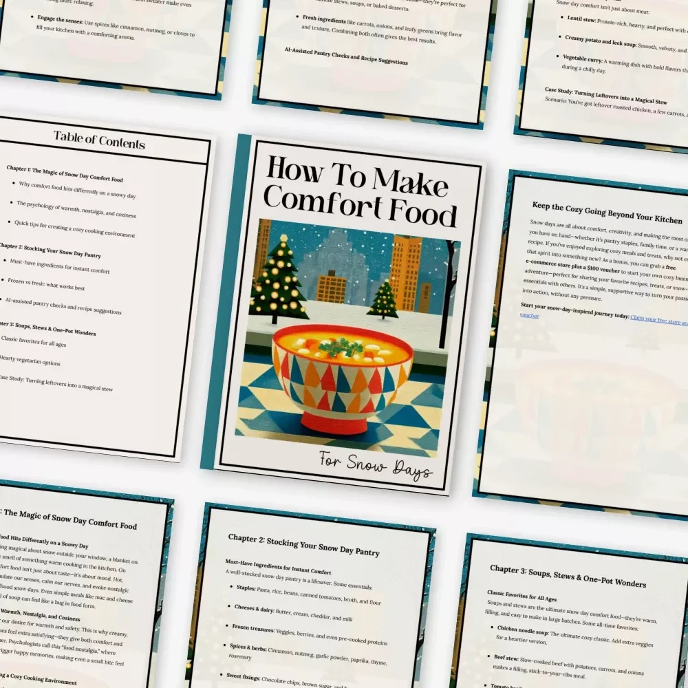 How To Make Comfort Food For Snow Days | Cozy Winter Recipes eBook | Digital Guide for Snow-Day Cooking | how to make comfort food for snow days