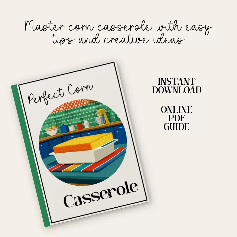 Perfect Corn Casserole | Printable Recipe Guide eBook | Digital Download Cooking Handbook for Beginners & Home Chefs | Cornbread Mix Comfort Food Tutorial