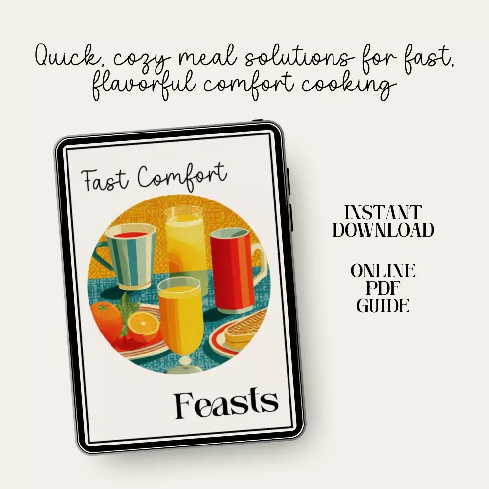 Fast Comfort Feasts | Digital Download Cookbook Guide for Easy Recipes, Fast Comfort Cooking, 30-Minute Meals & Cozy Kitchen Inspiration