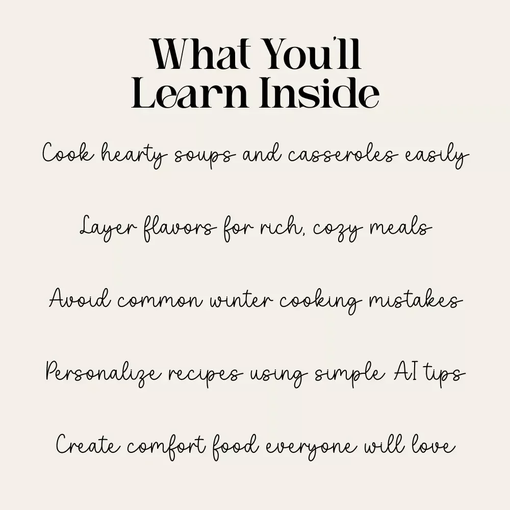 Winter Comfort Food Recipes for the Soul | Cozy Digital eBook with Hearty Soups, Casseroles, and One-Pot Winter Comfort Food Recipes