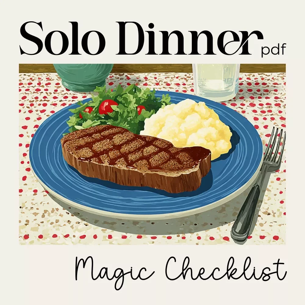 Cozy Solo Dinner Magic: Your Cooking Checklist | Digital Download for Solo Dining, Self-Care Cooking, Cozy Meal Planner, Kitchen Ritual Guide