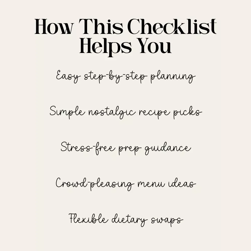Retro Comfort Feast | Printable Checklist for How to Plan a Retro Comfort Food Themed Dinner | Vintage-Inspired Party Guide | Digital Download