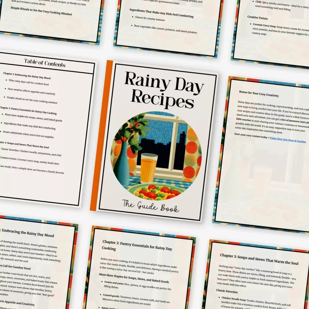 Rainy Day Recipes | Cozy Comfort Food eBook for Home Cooks | What to Cook on a Rainy Day Guide | Digital Download