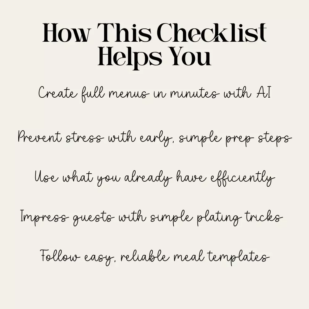 The “No-Panic, AI-Powered Last-Minute Menu” Checklist | Instant Download | Emergency Meal Planner | AI Cooking Helper | Fast Menu Guide for Busy Hosts