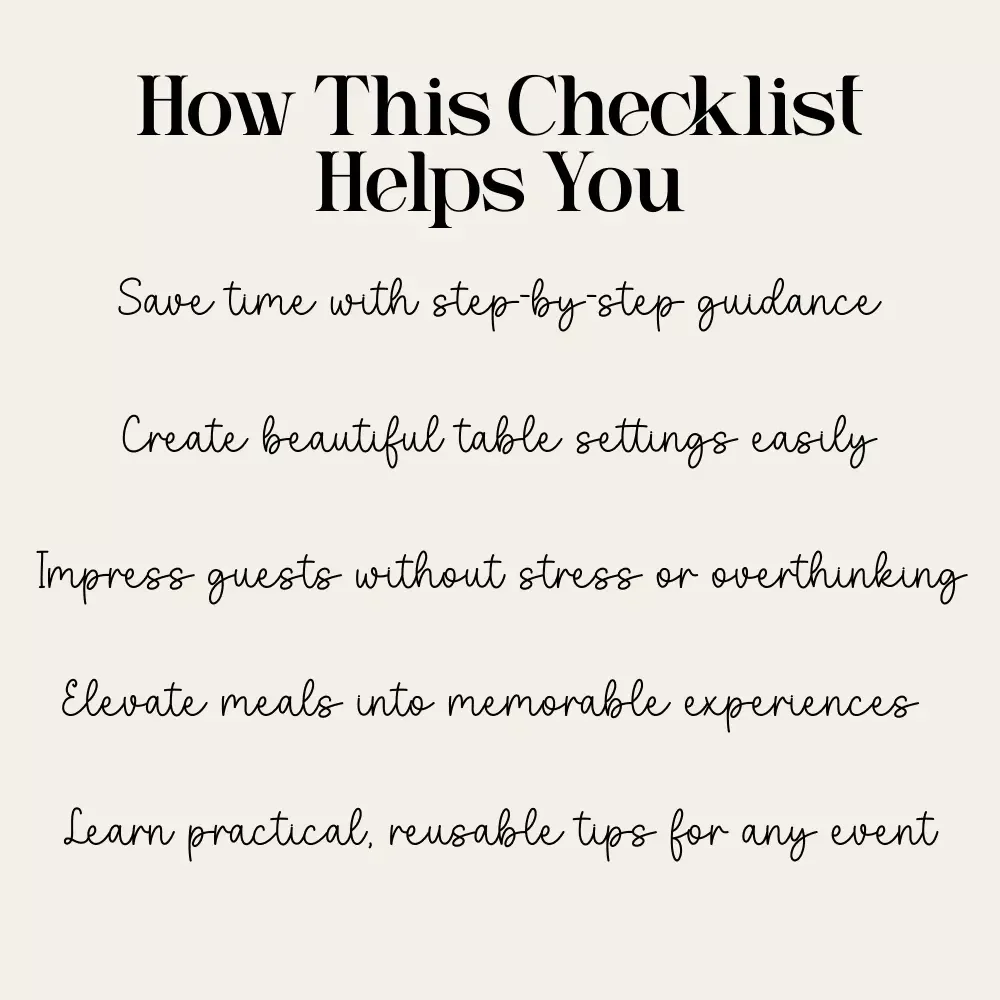 The Effortless Tablescape Checklist: Easy Digital Download Guide, eBook & Printable for Stylish Table Settings, Entertaining & Home Decor Inspiration