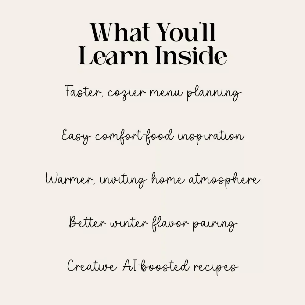 Cozy Dinner Ideas for Chilly Nights | Winter Comfort Food Guide | what to cook for a winter cozy dinner | Digital Download eBook