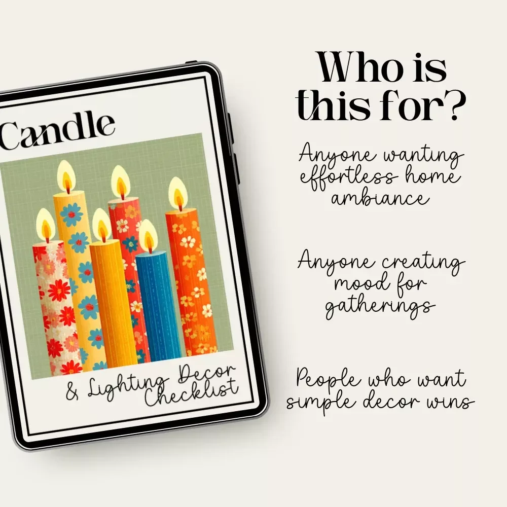 Candle & Lighting Décor Checklist | Tips for Candle and Lighting Decor, Digital Guide for Cozy, Romantic, and Magical Home Lighting