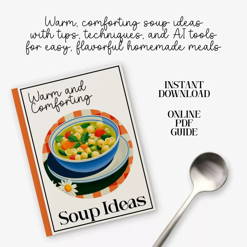 Warm and Comforting Soup Ideas Guide | Cozy Digital Recipe Book | comforting soup recipes Inspiration | Easy Weeknight Soups eBook | Instant Download