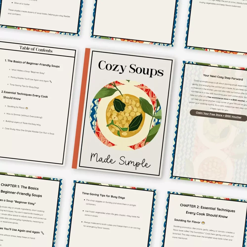 Cozy Soups Made Simple | Easy Soup Recipes for Beginners | Printable eBook Guide for Quick, Comforting Meals