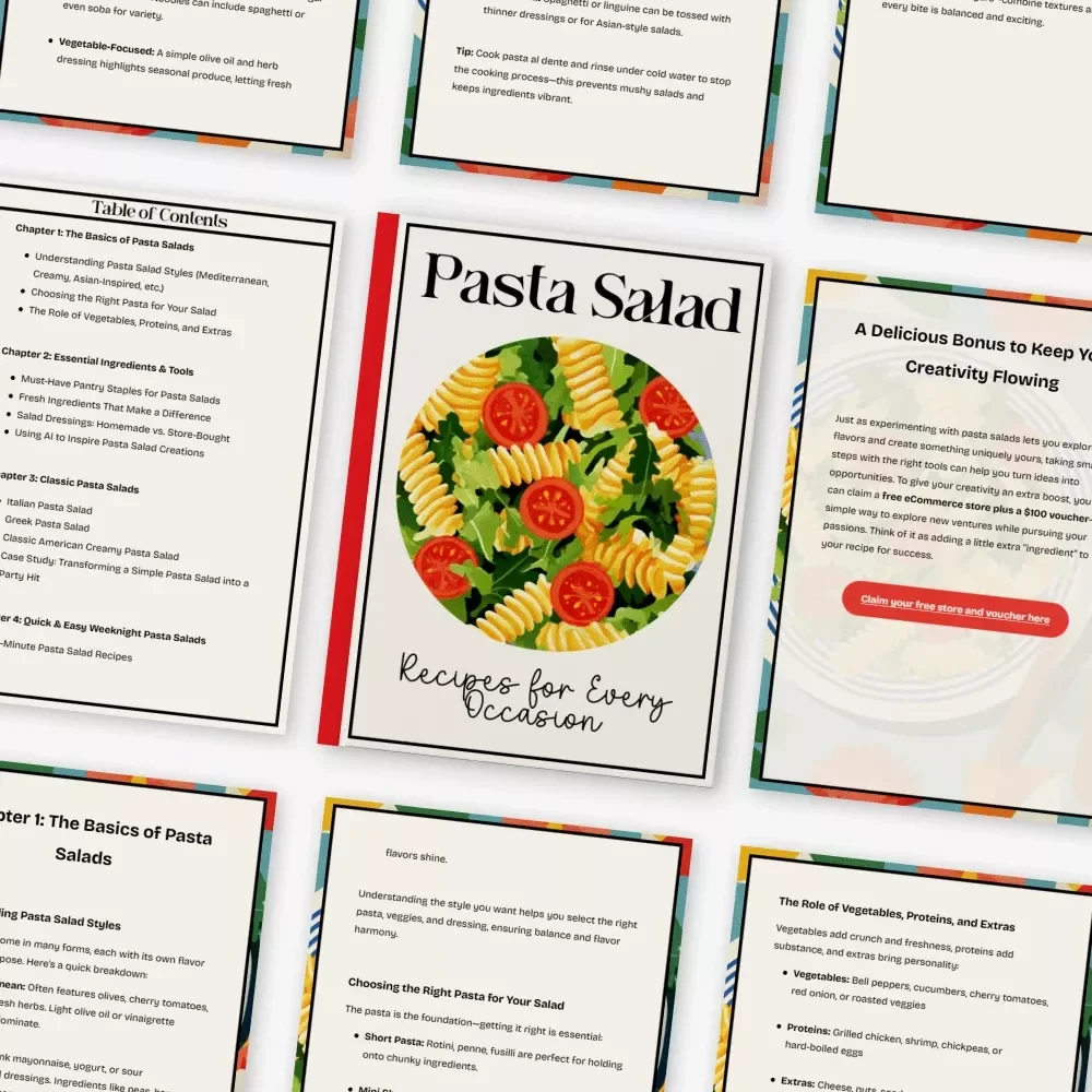 Pasta Salad Recipes for Every Occasion | Delicious pasta salad recipes eBook | Easy Digital Cookbook for Meal Prep, Entertaining & Quick Weeknight Cooking