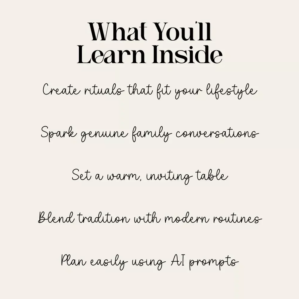A Modern Guide to Meaningful Family Dining Rituals | Digital eBook on How to Make Family Dining Rituals, Conversation Starters & Connection Tips