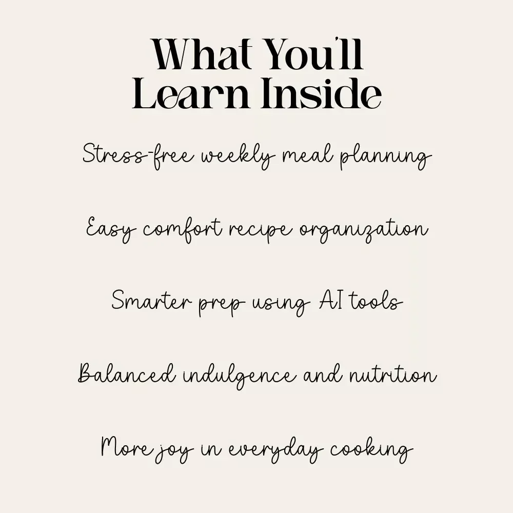 Planning Your Ultimate Comfort Food Week | Cozy Meal Prep Guide eBook for Food Lovers | Easy Menu Mapping & how to plan a comfort food week