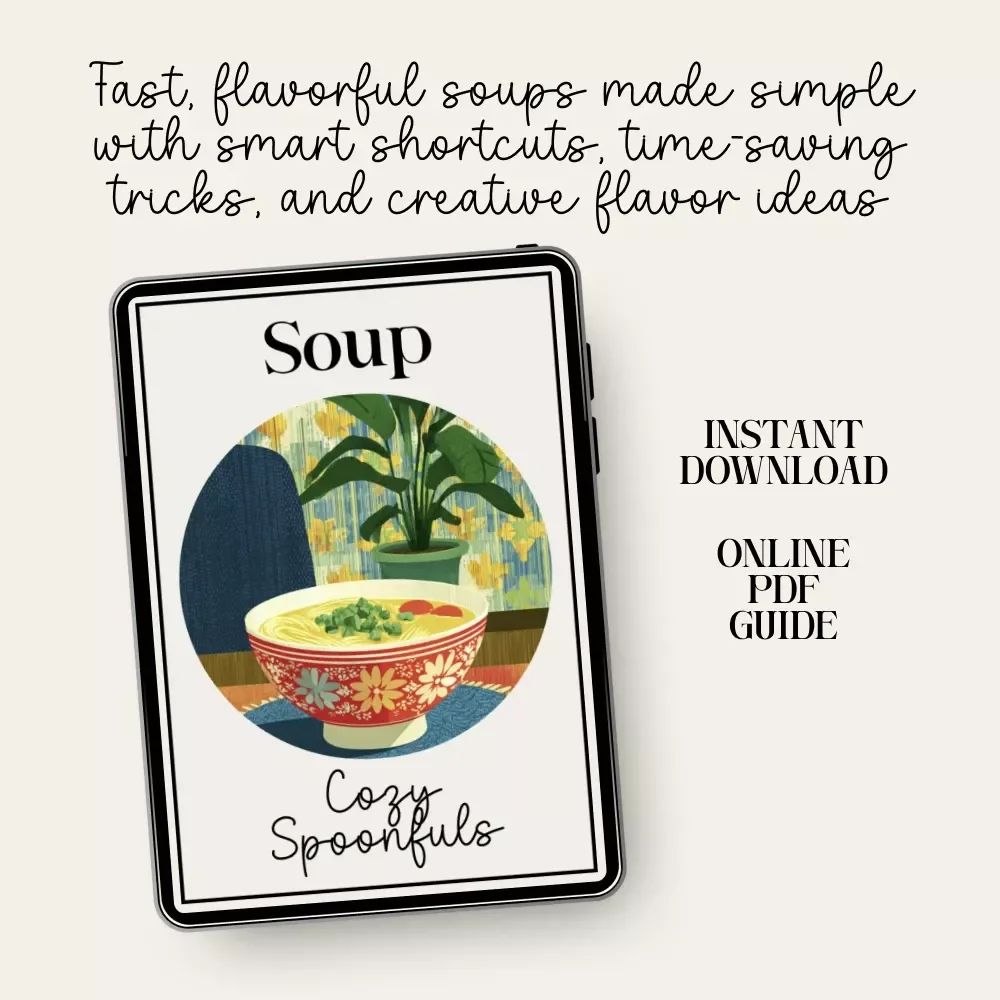 Cozy Spoonfuls | Easy Weeknight Soup Recipes eBook | Quick 30-Minute Soups Guide for Busy Cooks | Digital Download