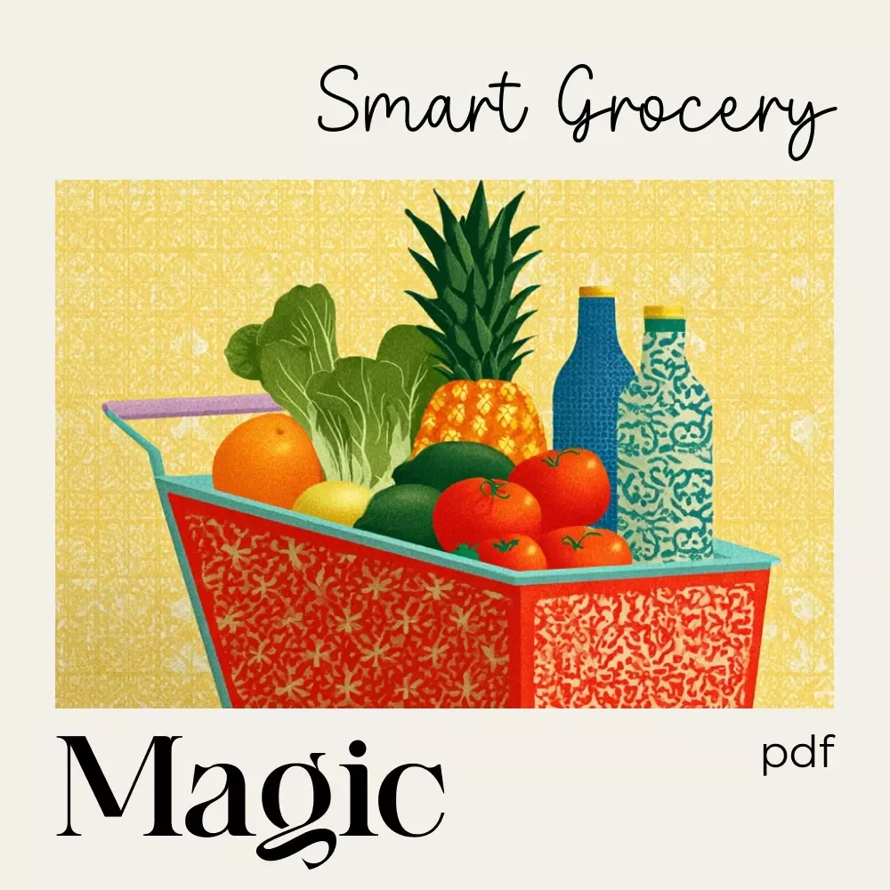 Smart Grocery Magic | Guide to how to use AI to build a grocery list from recipes | Cozy Meal-Planning eBook