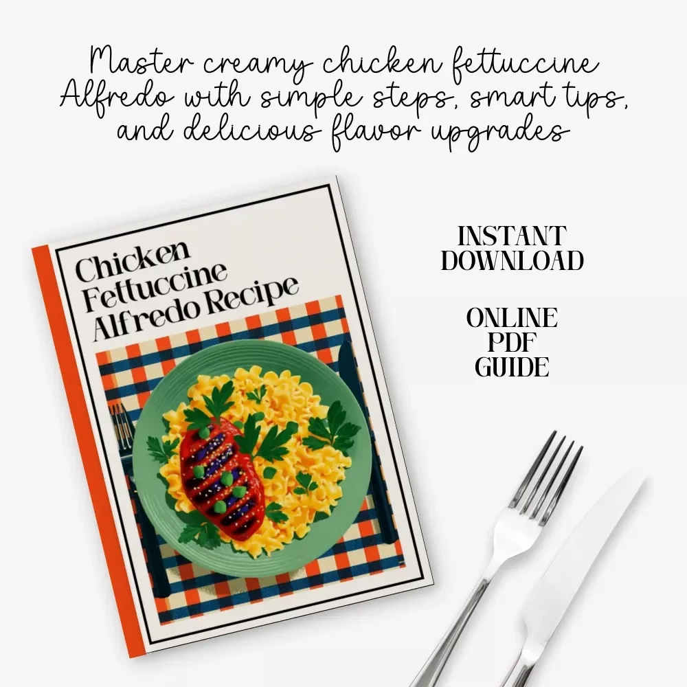Chicken Fettuccine Alfredo Recipe Guide | Printable Cooking Guide | Easy Pasta Instructions | Digital Download for Home Cooks