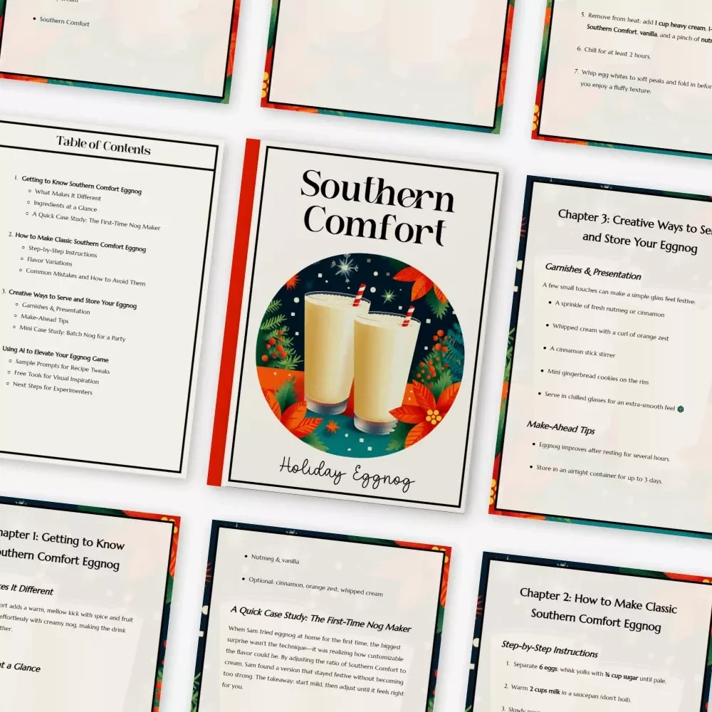 Southern Comfort Holiday Eggnog | Festive Recipe Guide for Beginners & Entertaining | Digital Download | southern comfort eggnog recipe Inspired How-To eBook