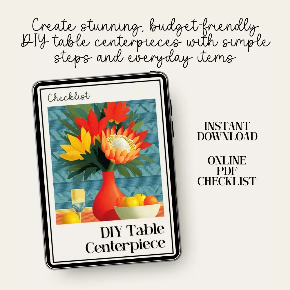 DIY Table Centerpiece Checklist | Printable Checklist for DIY table centrepieces on a budget | Easy Home Decor Guide for Stunning Table Displays