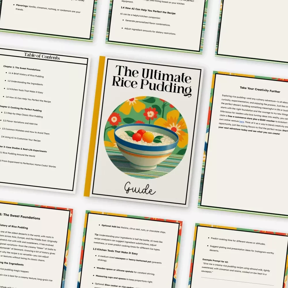 The Ultimate Rice Pudding Guide – Digital Cooking Guide for Beginners & Food Lovers | Rice Pudding Recipe Mastery eBook | Printable Kitchen Resource