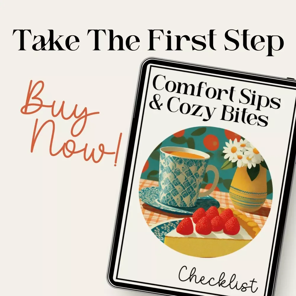 Comfort Sips & Cozy Bites Checklist | Digital Download | Cozy Food & Drink Pairing Guide for Easy Meal Planning, Seasonal Hosting & Hygge Nights