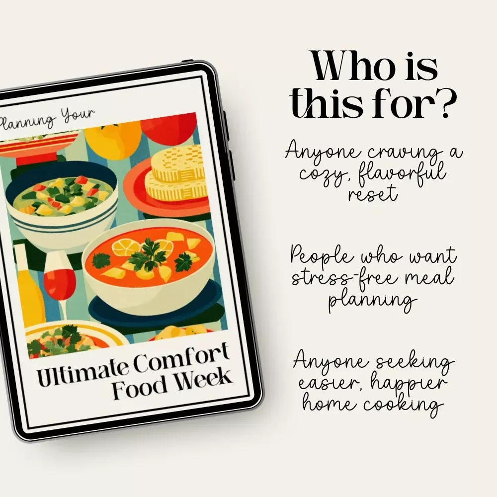 Planning Your Ultimate Comfort Food Week | Cozy Meal Prep Guide eBook for Food Lovers | Easy Menu Mapping & how to plan a comfort food week