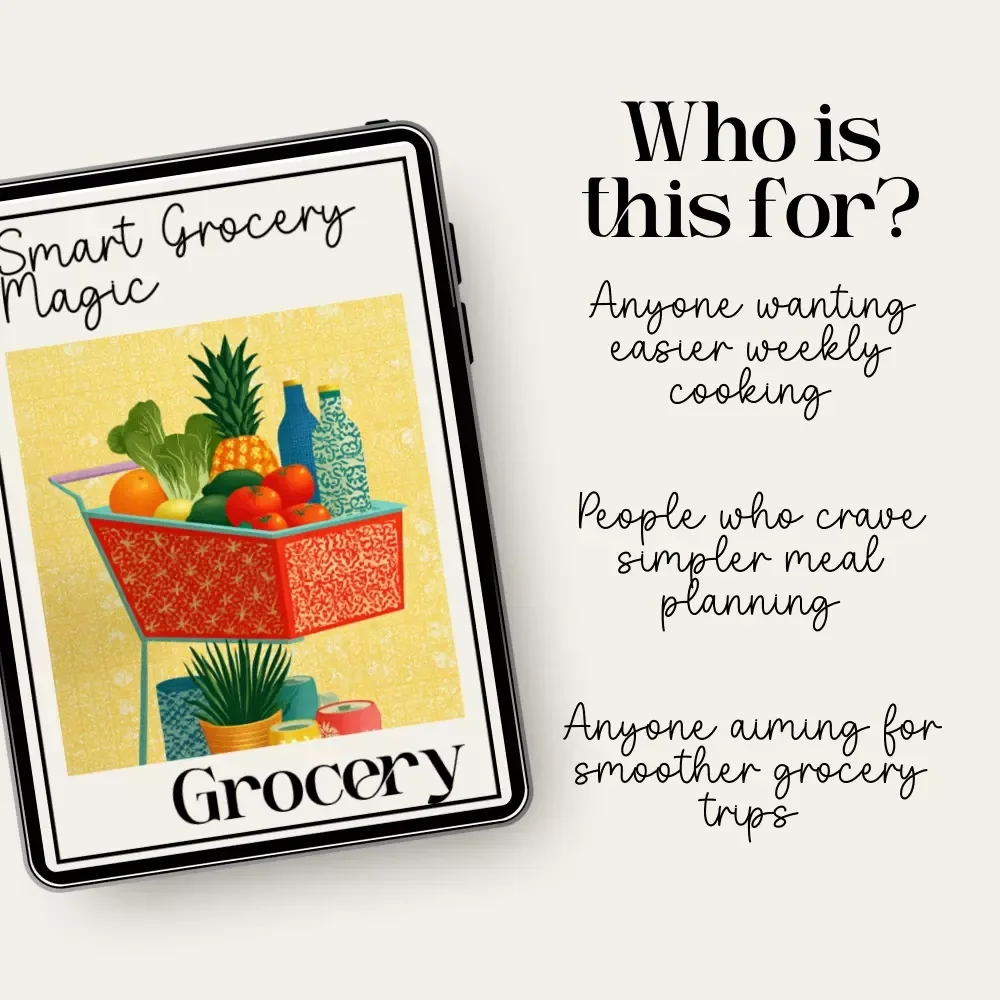Smart Grocery Magic | Guide to how to use AI to build a grocery list from recipes | Cozy Meal-Planning eBook