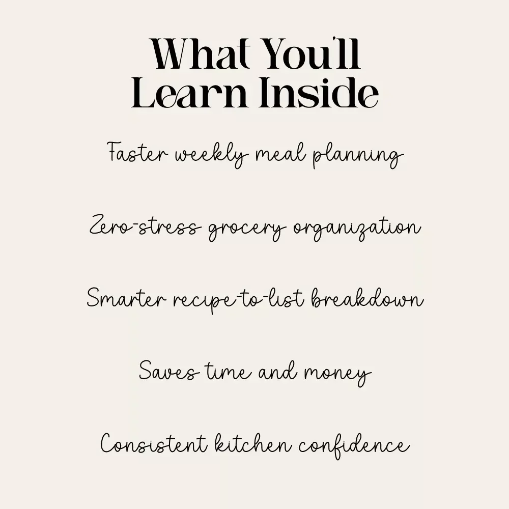 Smart Grocery Magic | Guide to how to use AI to build a grocery list from recipes | Cozy Meal-Planning eBook
