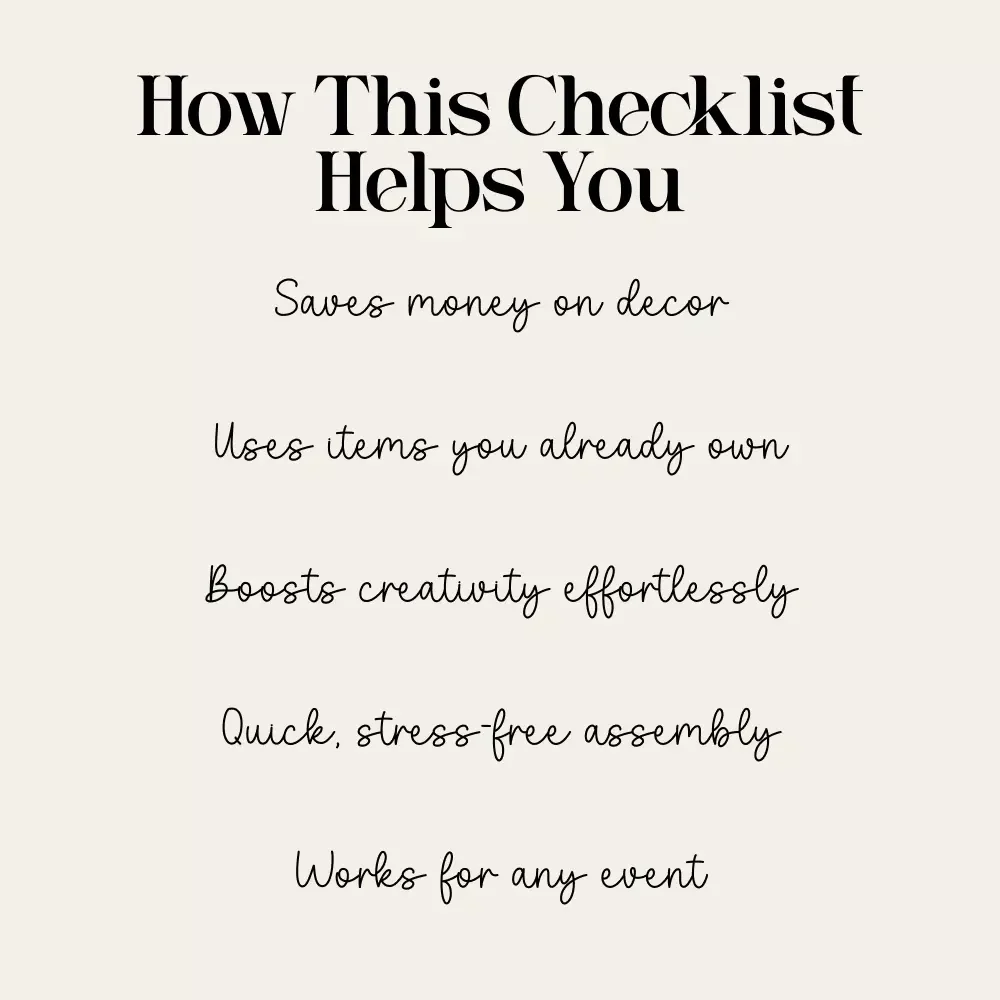 DIY Table Centerpiece Checklist | Printable Checklist for DIY table centrepieces on a budget | Easy Home Decor Guide for Stunning Table Displays