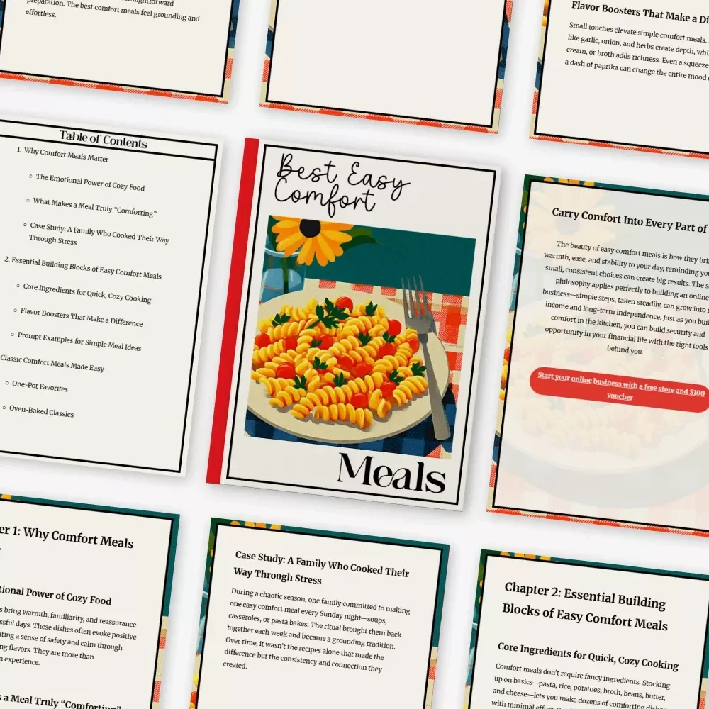 Best Easy Comfort Meals | Cozy Recipe eBook for Quick, Heartwarming Cooking | Simple One-Pot Classics, Healthy Comfort Swaps & AI Meal Planning Guide