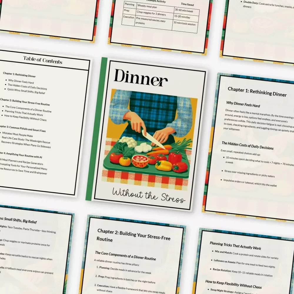 Dinner Without the Stress | How to Build a Dinner Routine That Reduces Planning Stress Guide | Stress-Free Meal Planning eBook for Busy Families & Professionals | Digital Download