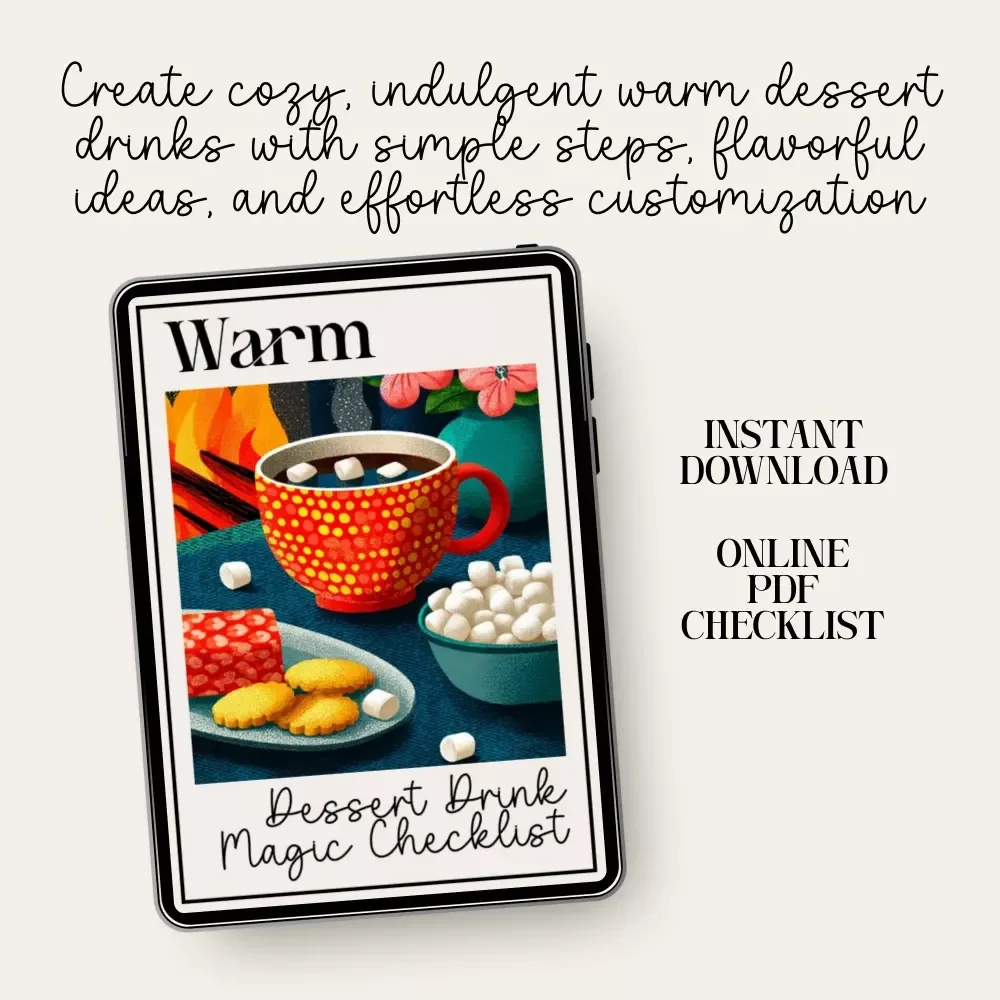 Warm Dessert Drink Magic Checklist | Cozy Drink Guide for Beginners | How to Make Warm Dessert Drinks | Digital Download