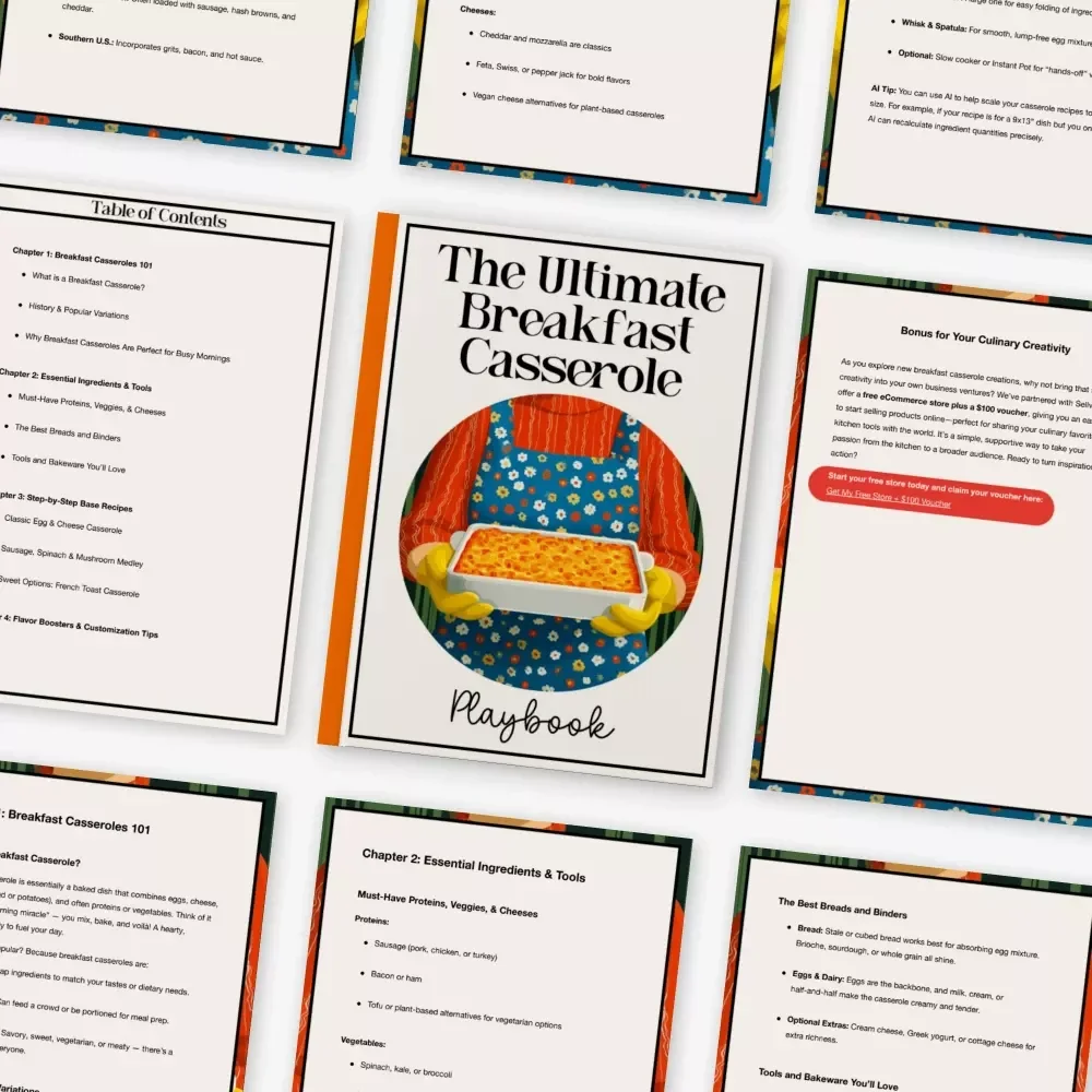 The Ultimate Breakfast Casserole Playbook | Breakfast Casserole Recipes eBook | Make-Ahead Brunch Cookbook | Digital Download for Easy Morning Meals