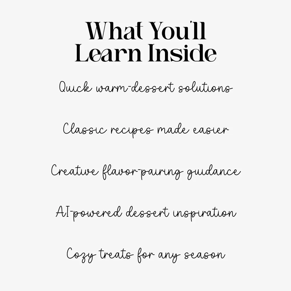Cozy Desserts for Chilly Nights | Warm Dessert Recipe eBook | Digital Download Guide on how to make warm desserts for cozy nights | Comfort Baking Inspiration
