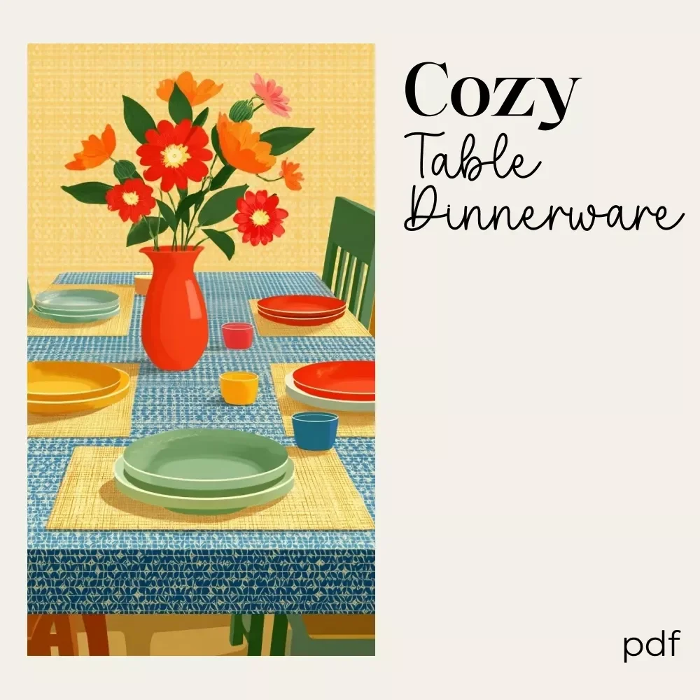 Cozy Table Dinnerware Checklist | Printable Guide for Styling Warm, Inviting Tables | how to choose dinnerware for cozy tables | Digital Download