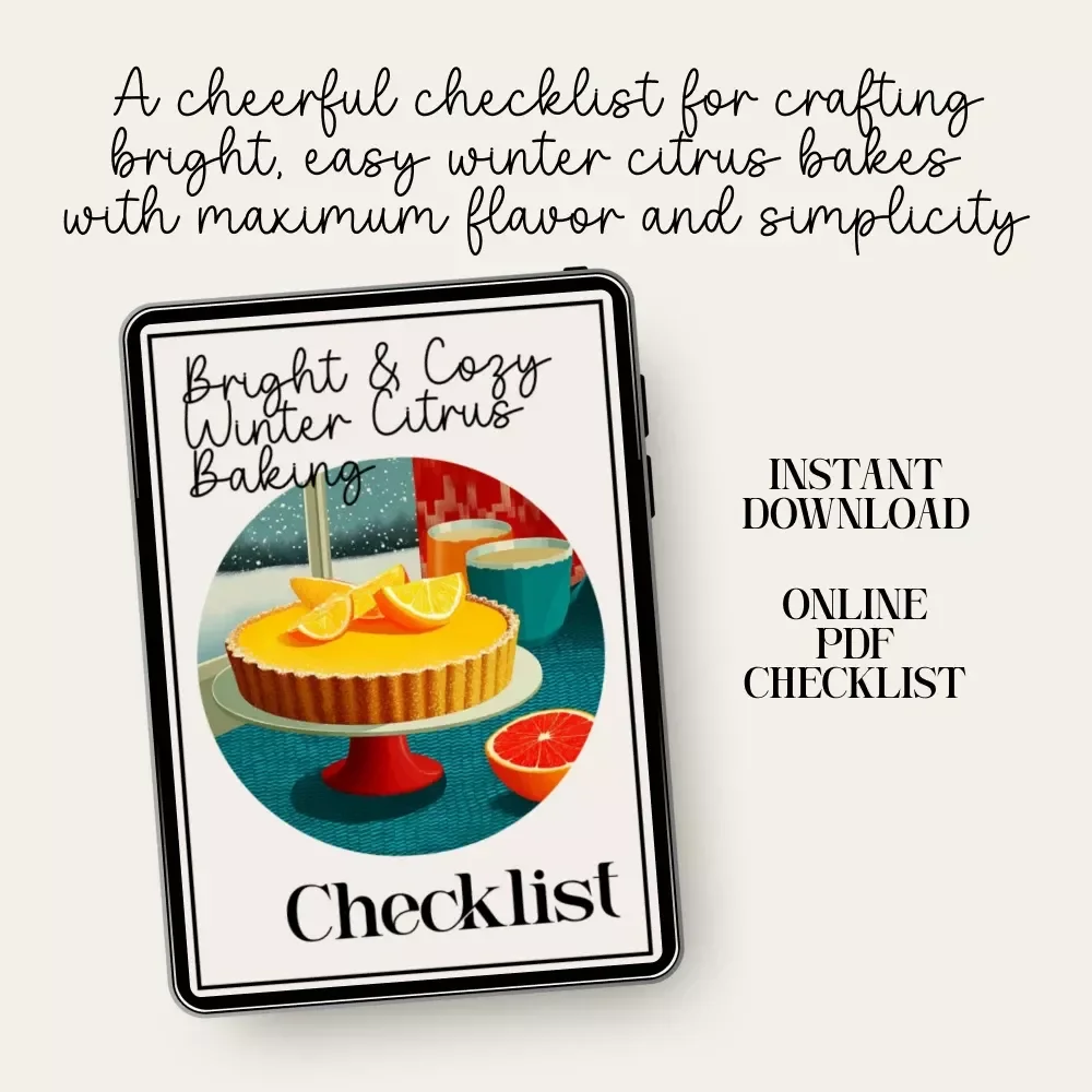 Bright & Cozy Winter Citrus Baking Checklist | Printable Baking Guide for Seasonal Desserts | what to bake with winter citrus Inspiration