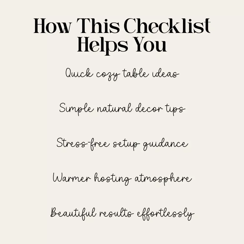 The Ultimate Hygge-Inspired Table Setting Checklist | Cozy Holiday Décor Guide for Warm Gatherings | Hygge Digital Download for How to Create a Hygge-Inspired Holiday Table Setting