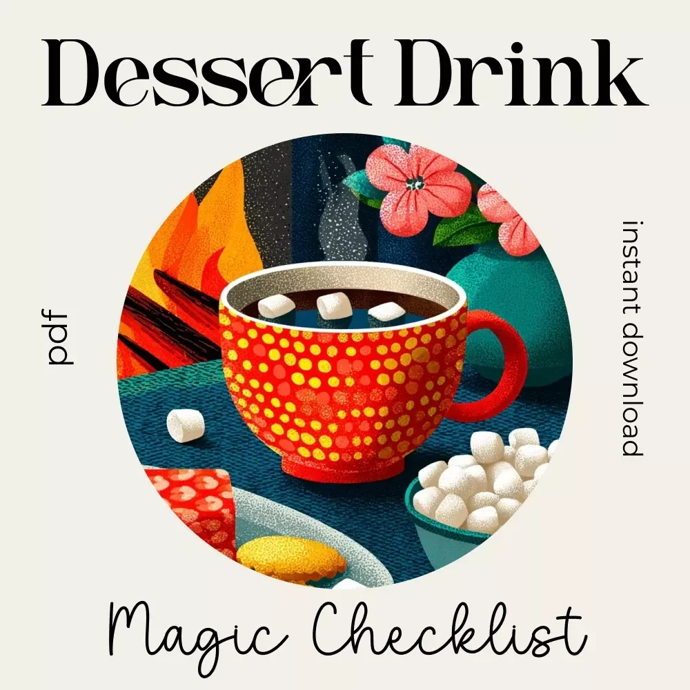 Warm Dessert Drink Magic Checklist | Cozy Drink Guide for Beginners | How to Make Warm Dessert Drinks | Digital Download