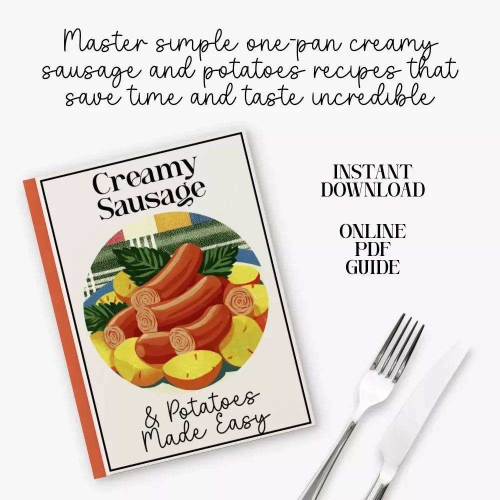 Creamy Sausage & Potatoes Made Easy | One Pan Creamy Sausage and Potatoes Recipe Digital Guide | Simple Family Dinner eBook for Busy Cooks