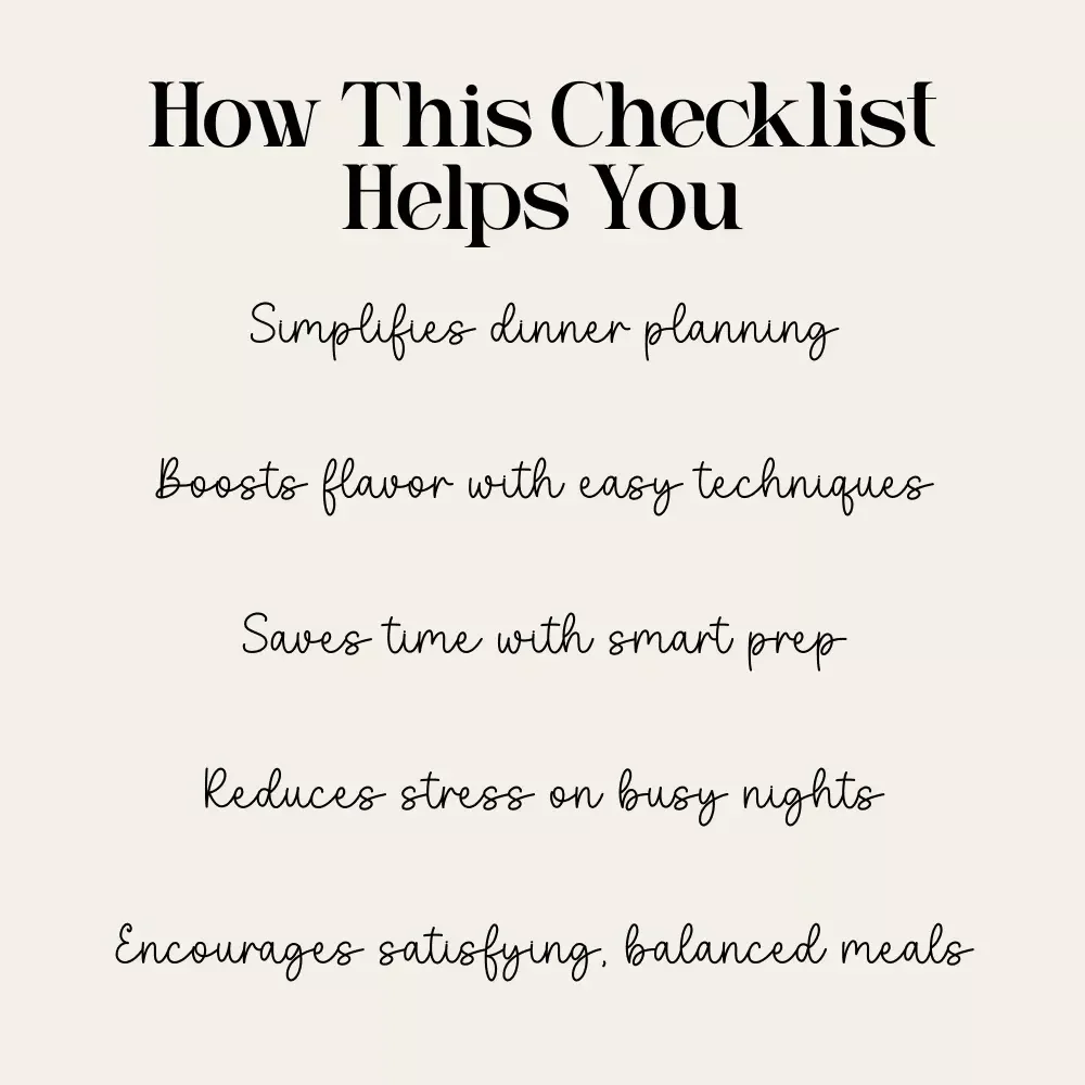 Homemade Comfort Dinner Checklist | Cozy Meal Planner Printable | Digital Download for Easy Weeknight Cooking | tips for homemade comfort dinners Guide Companion