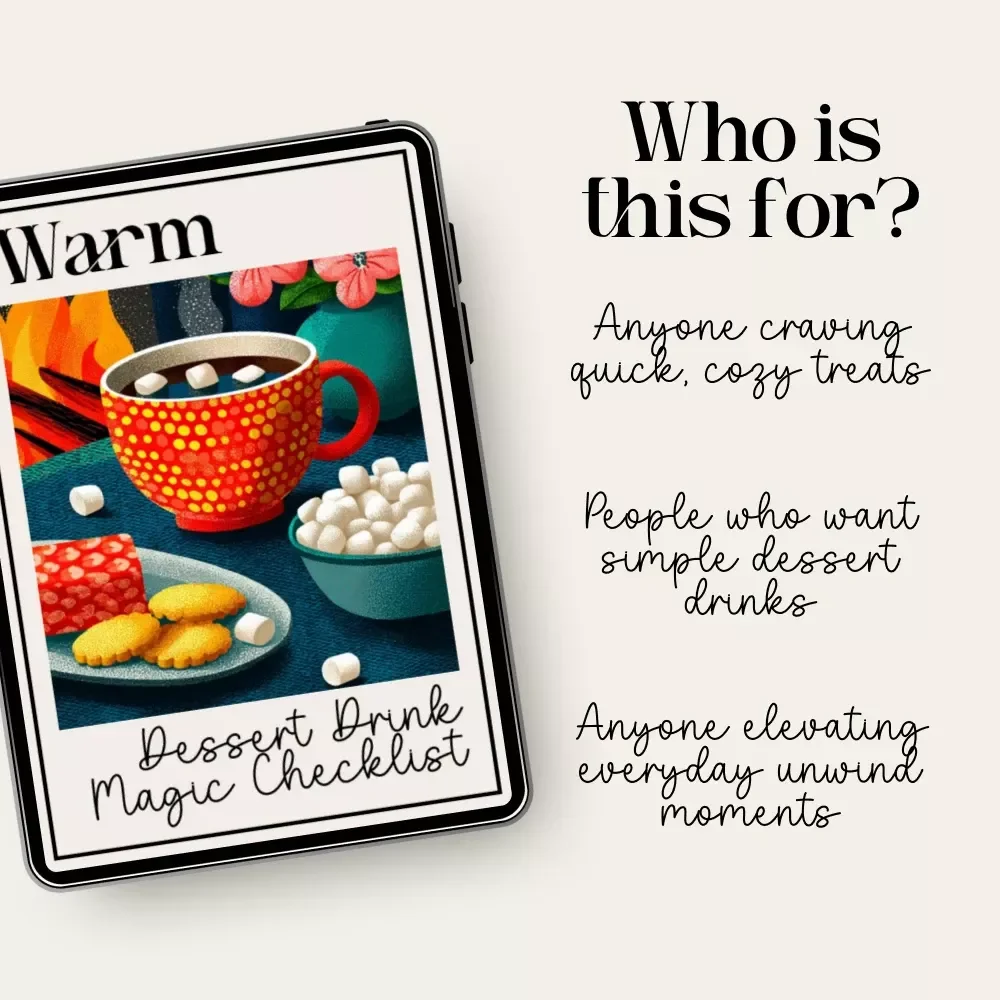 Warm Dessert Drink Magic Checklist | Cozy Drink Guide for Beginners | How to Make Warm Dessert Drinks | Digital Download