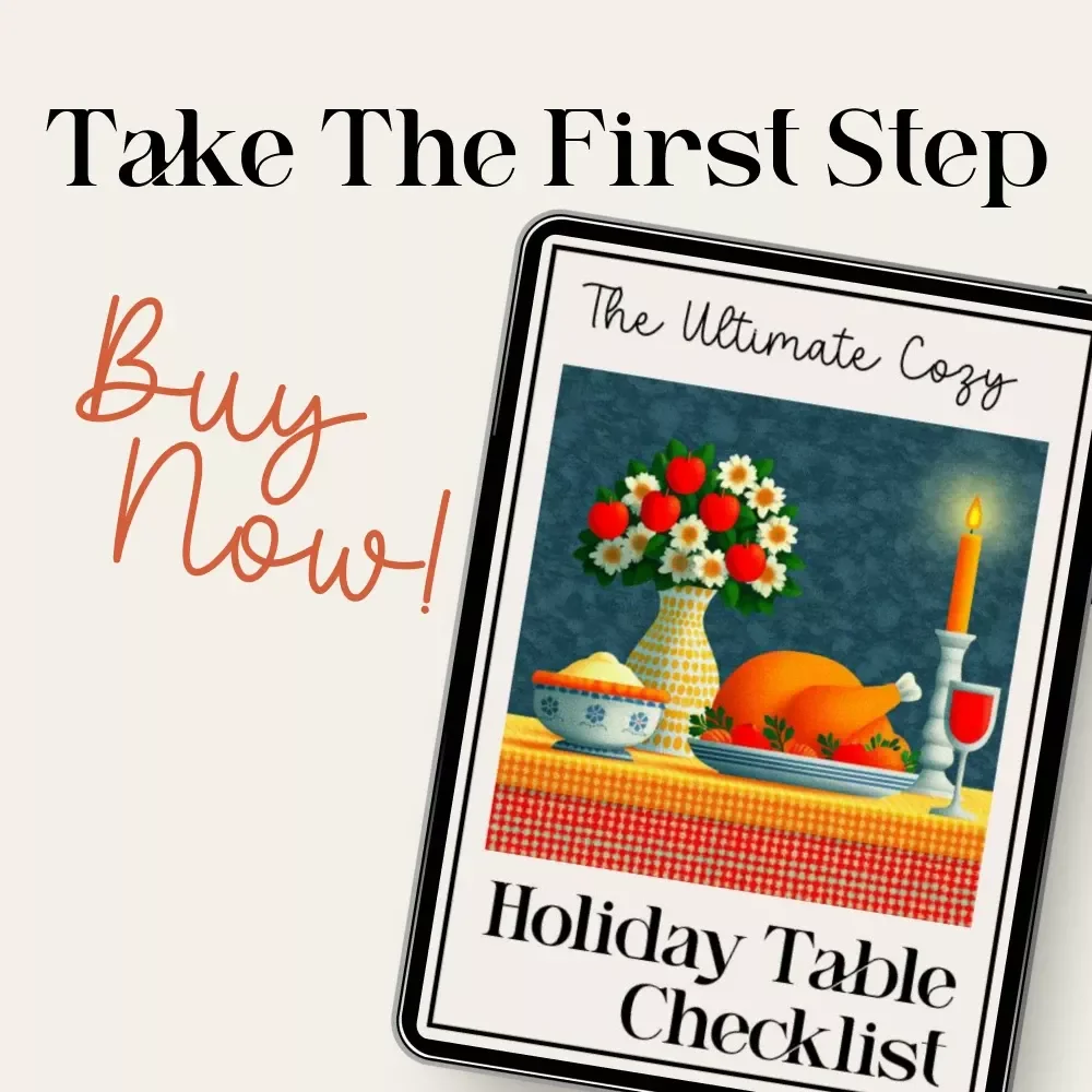 The Ultimate Cozy Holiday Table Checklist | Printable Holiday Styling Guide for Entertaining | How to Style a Cozy Holiday Table Digital Download