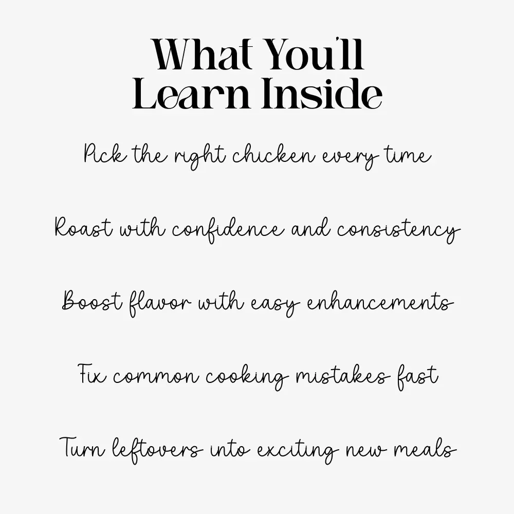 Golden & Juicy – Your Roast Chicken Guide | Ultimate Roast Chicken Recipe eBook | Printable Cooking Guide for Perfectly Crispy, Tender Chicken