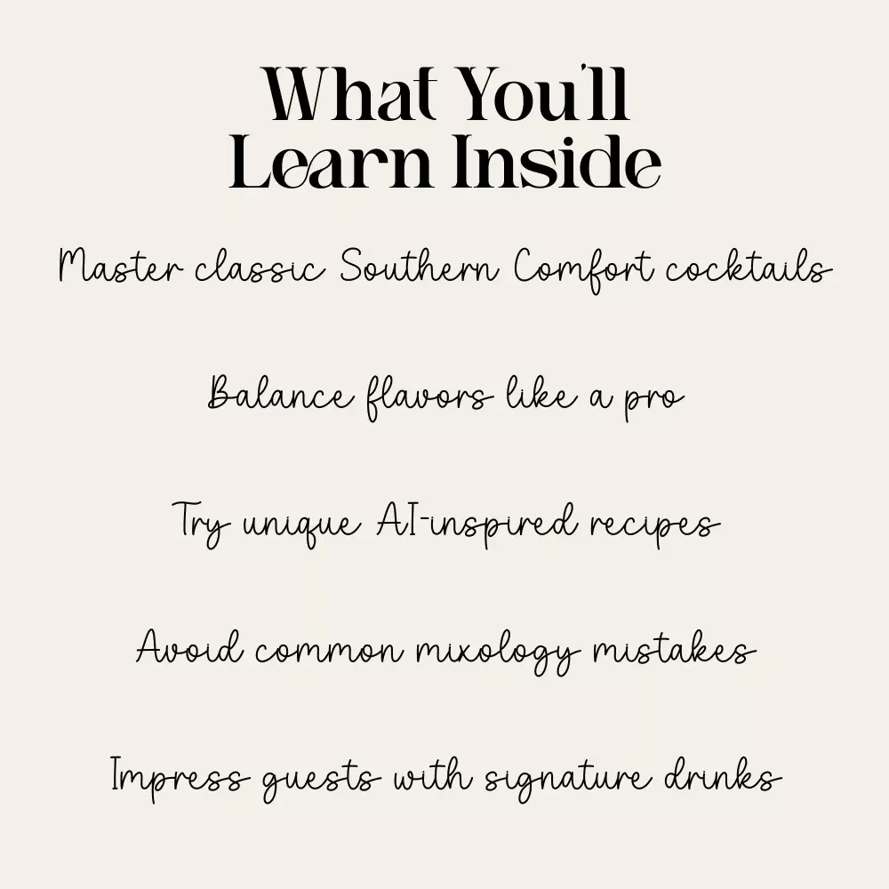 Your Ultimate Guide to Southern Comfort Cocktails | Digital eBook with Classic & Modern Southern Comfort Drink Recipes, Mixing Tips, and AI Flavor Pairing Ideas