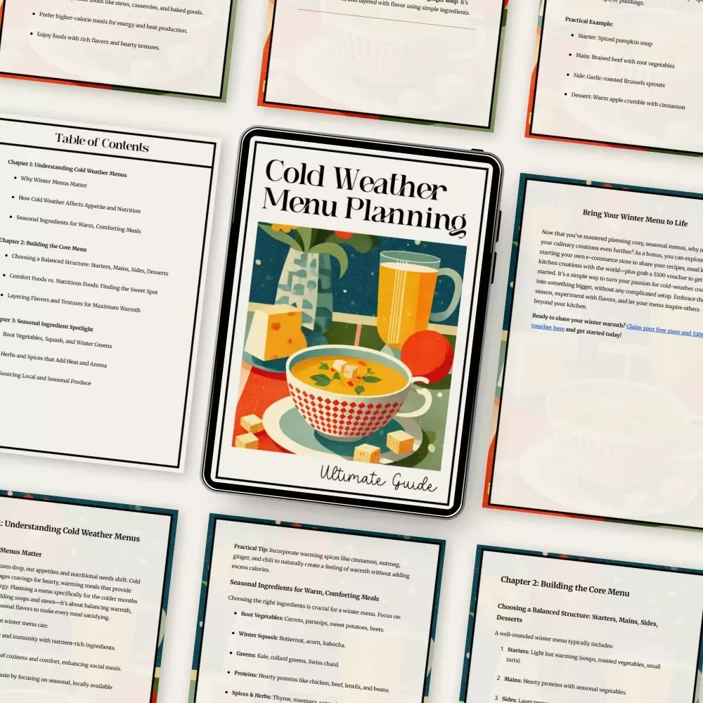 The Ultimate Guide to Cold Weather Menu Planning | Cozy Winter eBook for Seasonal Cooking | How to Plan a Cold Weather Menu