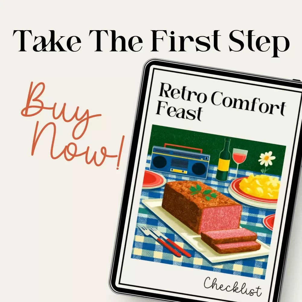 Retro Comfort Feast | Printable Checklist for How to Plan a Retro Comfort Food Themed Dinner | Vintage-Inspired Party Guide | Digital Download