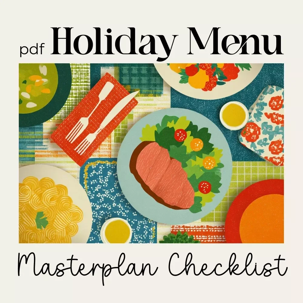 Holiday Menu Masterplan Checklist | Printable Holiday Menu Planner | How to plan a holiday season menu | Festive Meal Prep Guide for Stress-Free Hosting