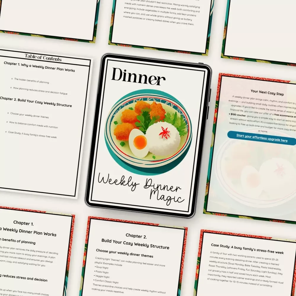 Weekly Dinner Magic | Cozy Weekly Dinner Plan eBook | Meal Planning Guide for Stress-Free Evenings | Digital Download