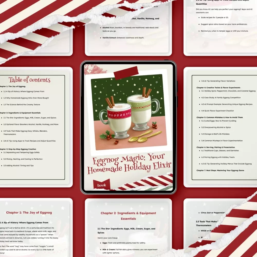 Eggnog Magic: Your Homemade Holiday Elixir – Festive DIY Recipe eBook for Holiday Entertaining | Cozy Kitchen Guide | how to make homemade eggnog