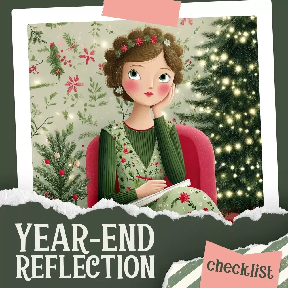 Year-End Reflection Checklist | Holiday Self-Discovery & Growth Guide | Digital Download for How to Reflect on the Past Year During Christmas